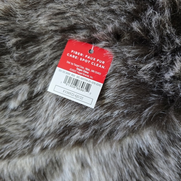 🆕 Set of 2! 18"-20" Dark Brown Gray Faux Fur Christmas Holiday Stockings Furry - Picture 4 of 10